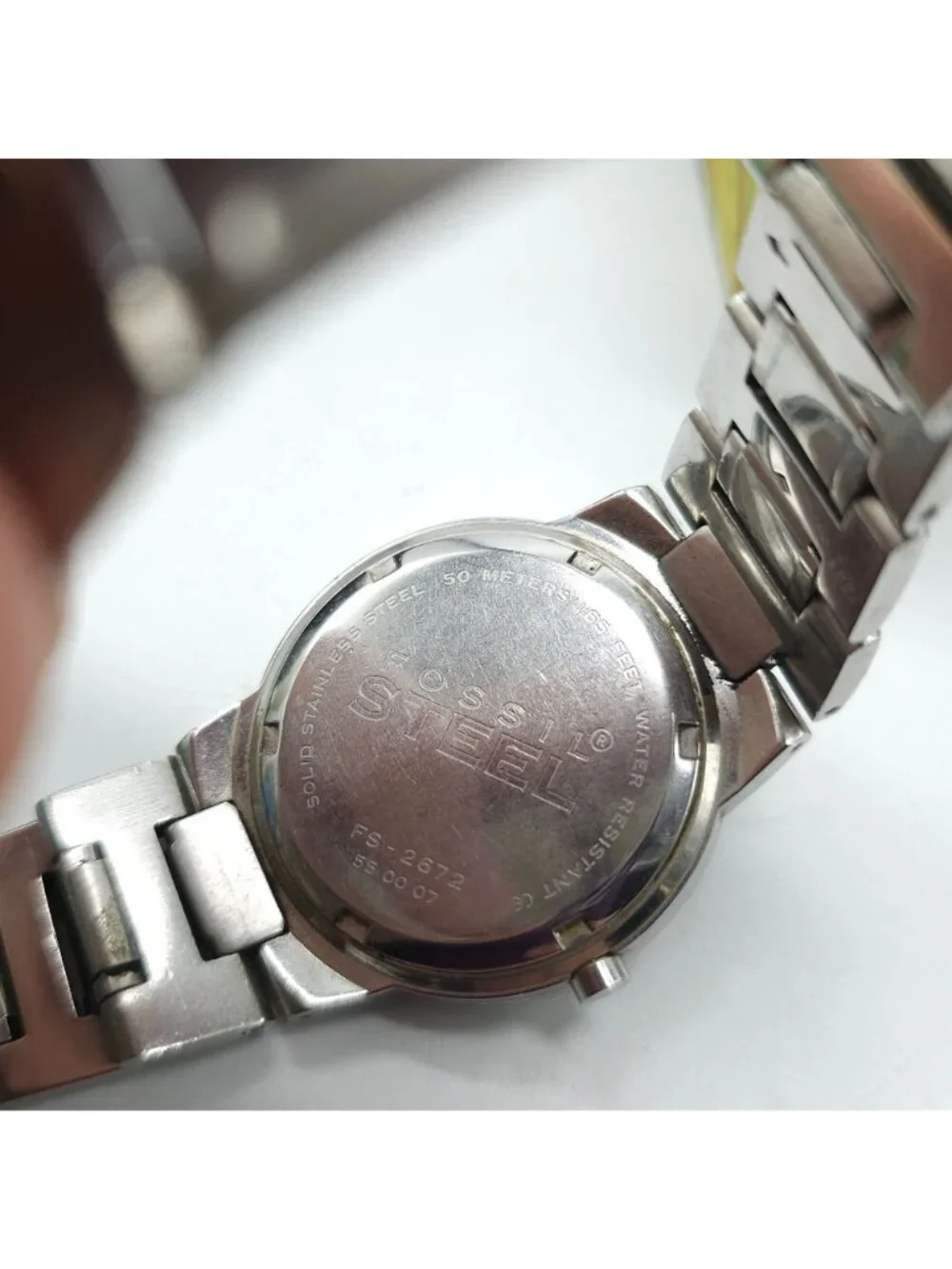 Fossil Men FS-2672 Fashion Sunburst Silver Tone Quartz Analog 36mm Watch in Tin